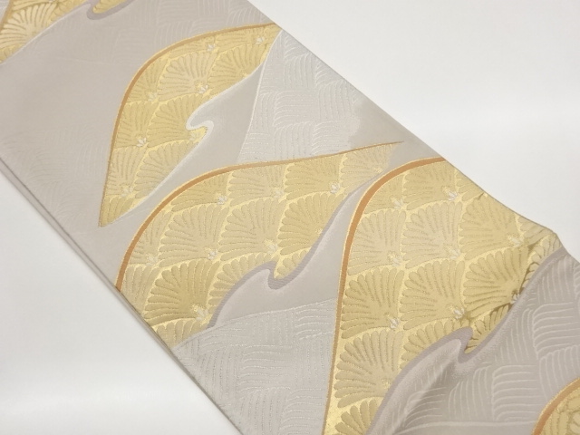 JAPANESE KIMONO / FUKURO OBI / WOVEN MOUNTAIN SCENERY 